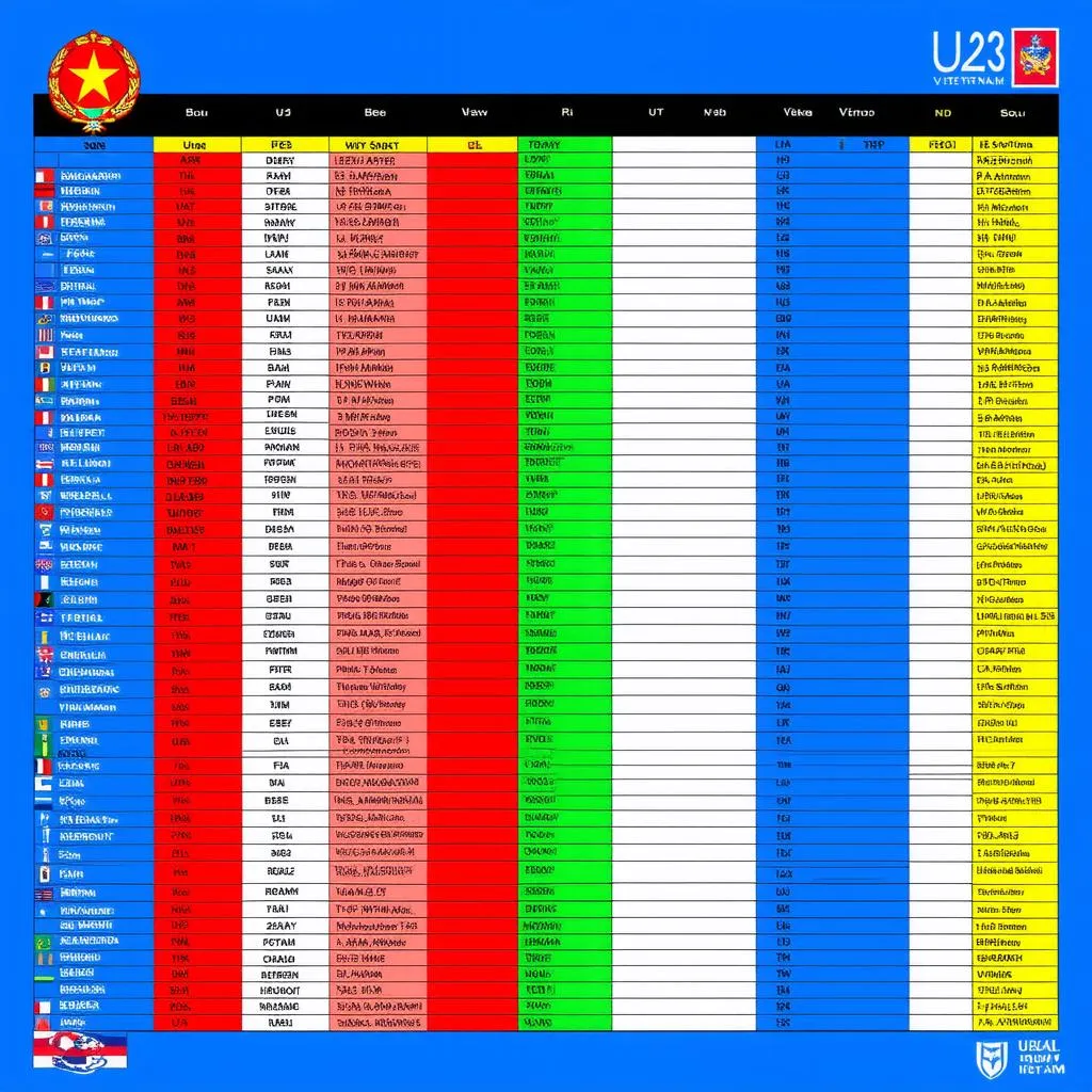 Lịch thi đấu U23 Việt Nam