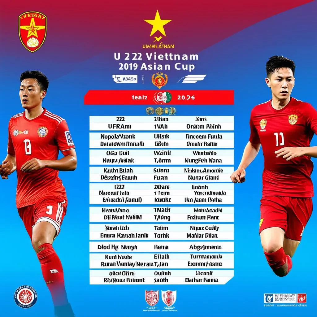 Lịch thi đấu Asian Cup 2019 U23 Việt Nam