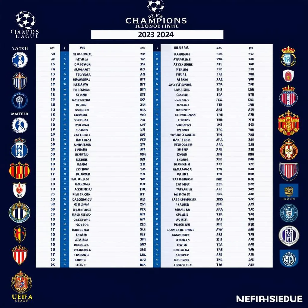 Lịch thi đấu UEFA Champions League 2023-2024