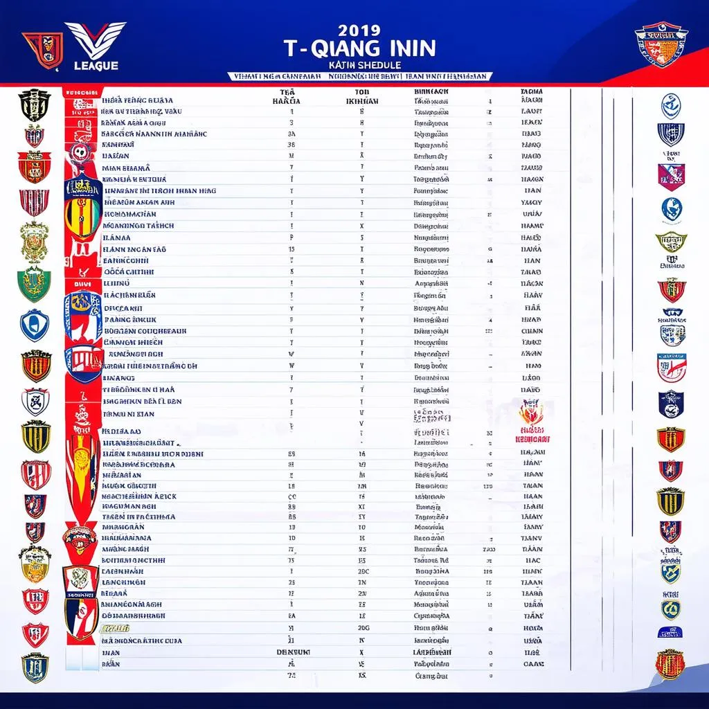 Lịch thi đấu V-League 2019 Than Quảng Ninh full schedule