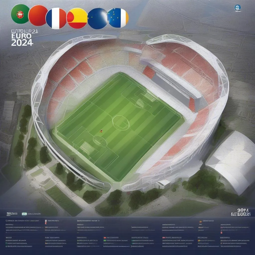 Bản đồ vị trí các sân vận động thi đấu vòng 16 đội Euro 2024