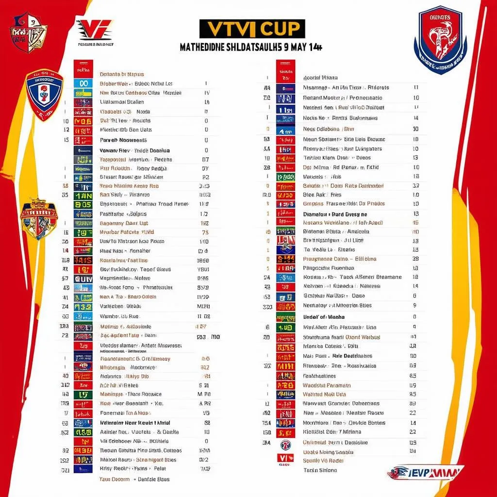 Lịch thi đấu VTV Cup 9 ngày 14/5