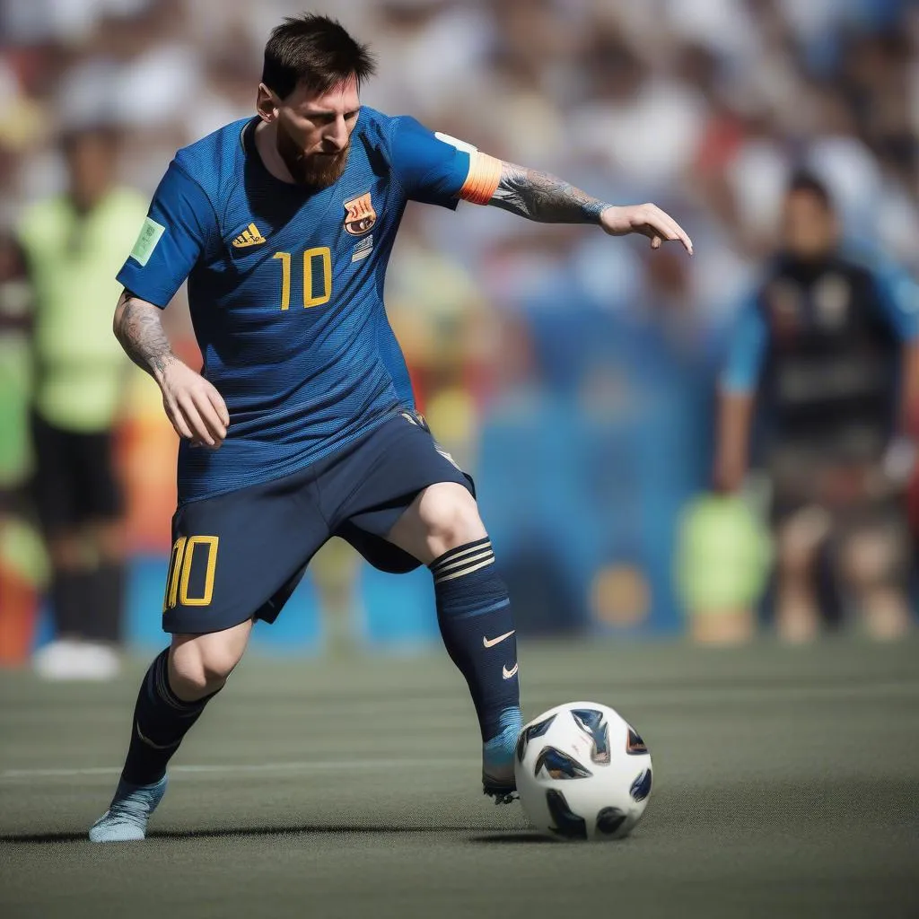 Messi thể hiện kỹ năng điêu luyện trong trận đấu tại World Cup 2018