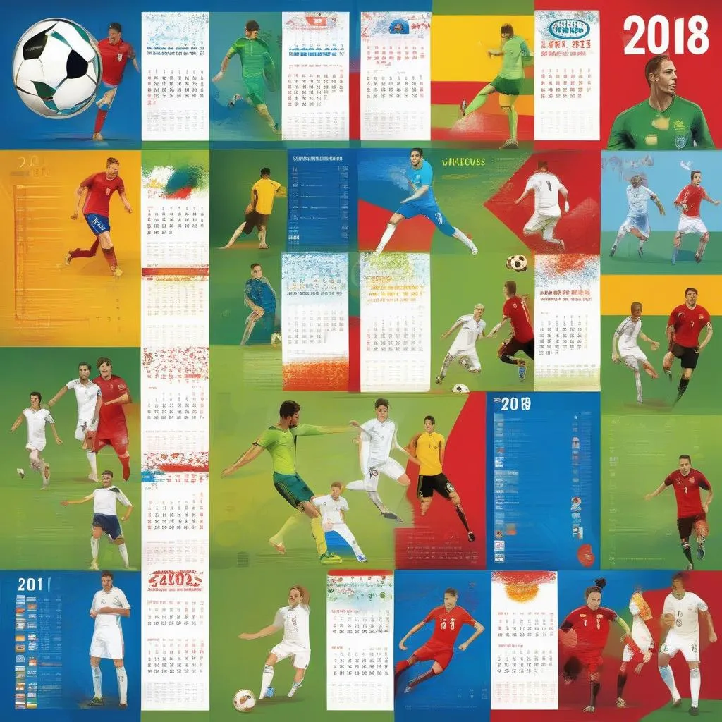 Lịch thi đấu World Cup 2018 PDF trang trí