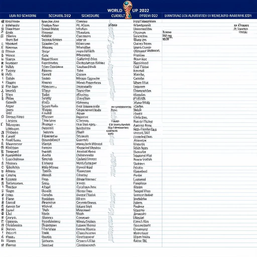 Lịch thi đấu World Cup 2022 PDF