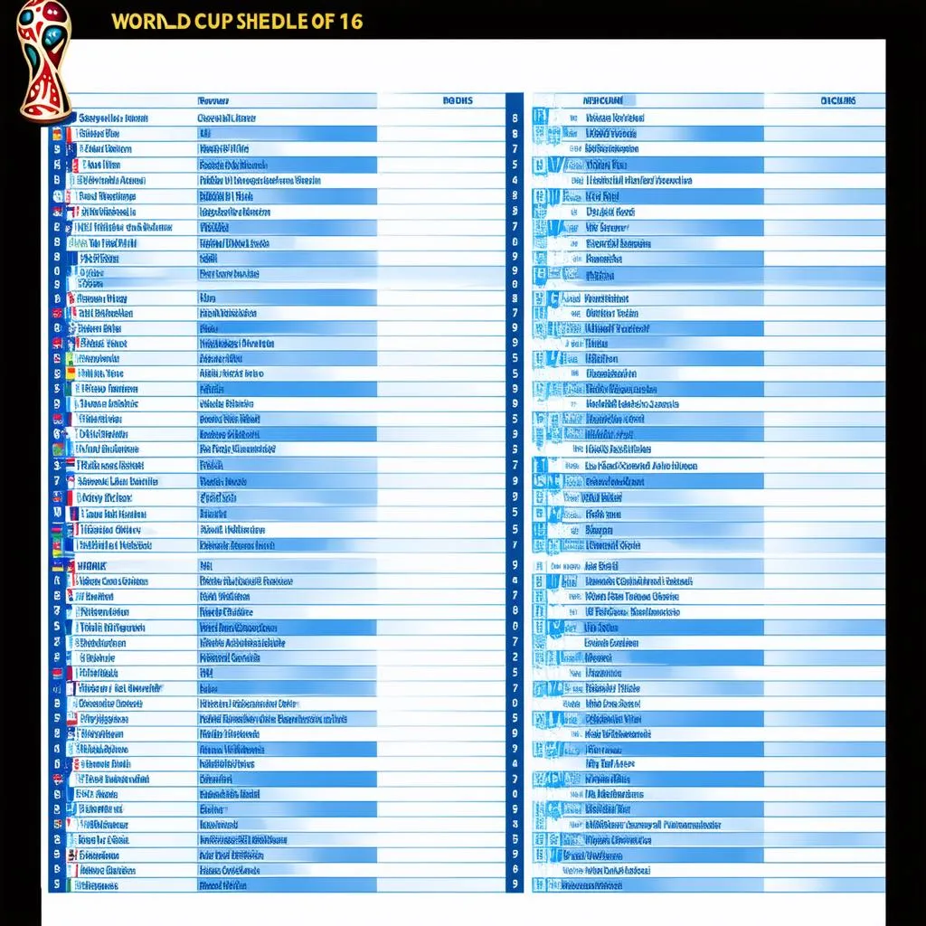 Lịch thi đấu World Cup 2022 vòng 16