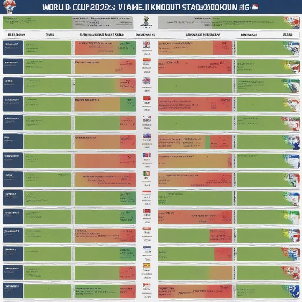 Lịch thi đấu World Cup vòng 1/8: Bảng lịch thi đấu chi tiết các trận đấu vòng loại trực tiếp