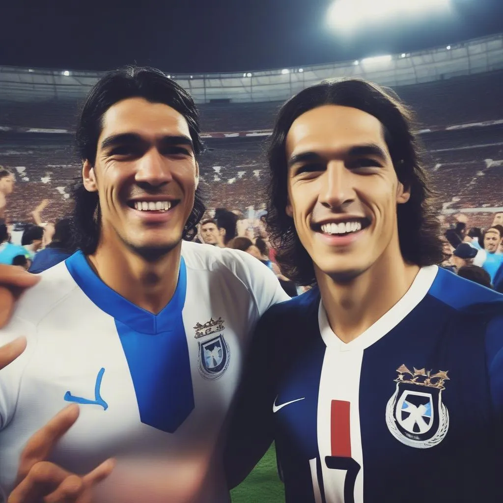 Luis Suarez và Edinson Cavani