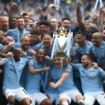 Manchester City celebrating their Premier League title win in 2018