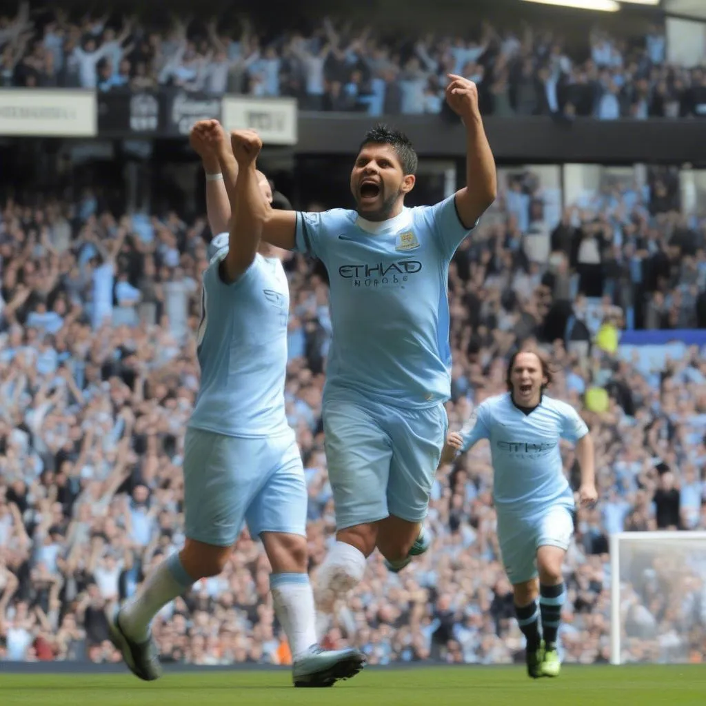 Sergio Agüero ghi bàn thắng quyết định giúp Man City vô địch Ngoại hạng Anh 2012