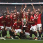 Cầu thủ Manchester United ăn mừng chức vô địch Ngoại Hạng Anh