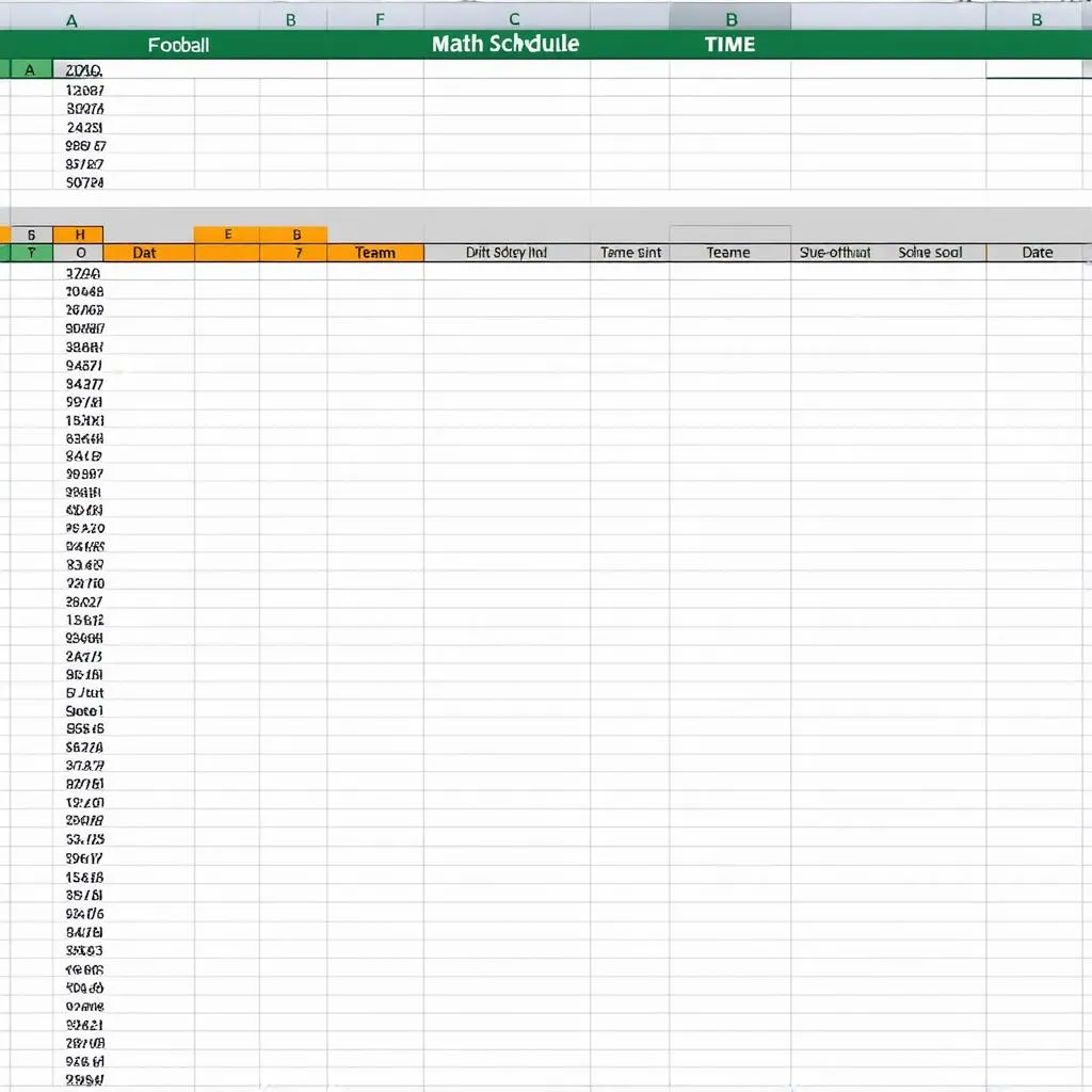 Mẫu lịch thi đấu bóng đá Excel