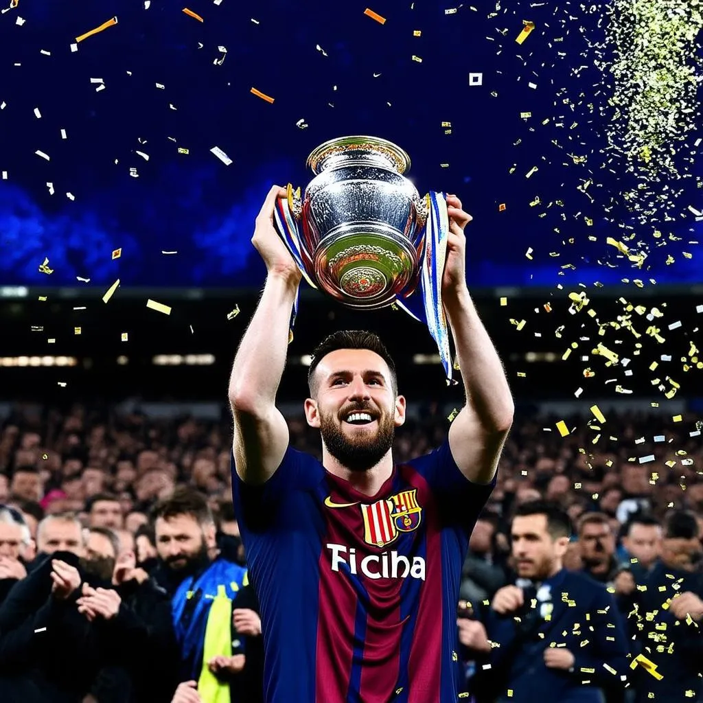 Lionel Messi nâng cao chức vô địch Champions League