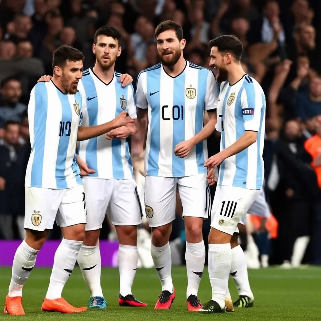 Messi và đồng đội Argentina