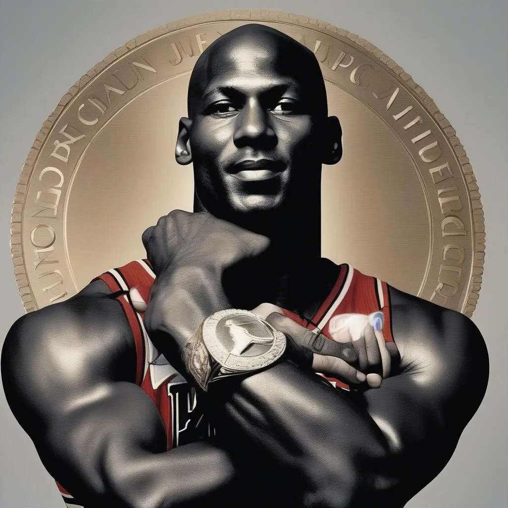 Michael Jordan với 6 chiếc nhẫn vô địch NBA 