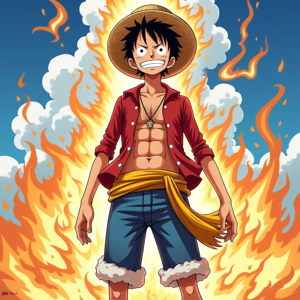 Luffy với sức mạnh trái ác quỷ trong One Piece