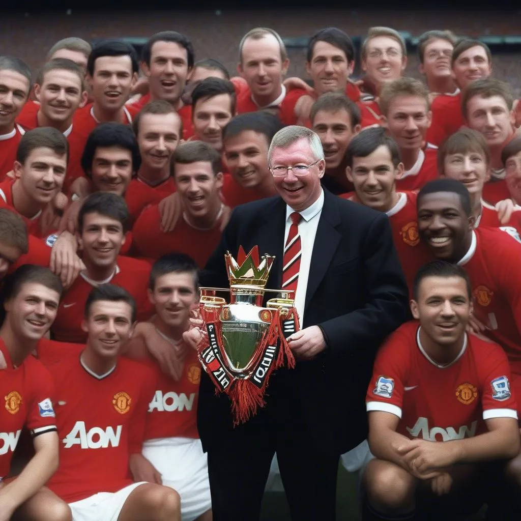 Hình ảnh Sir Alex Ferguson cùng đội bóng Manchester United