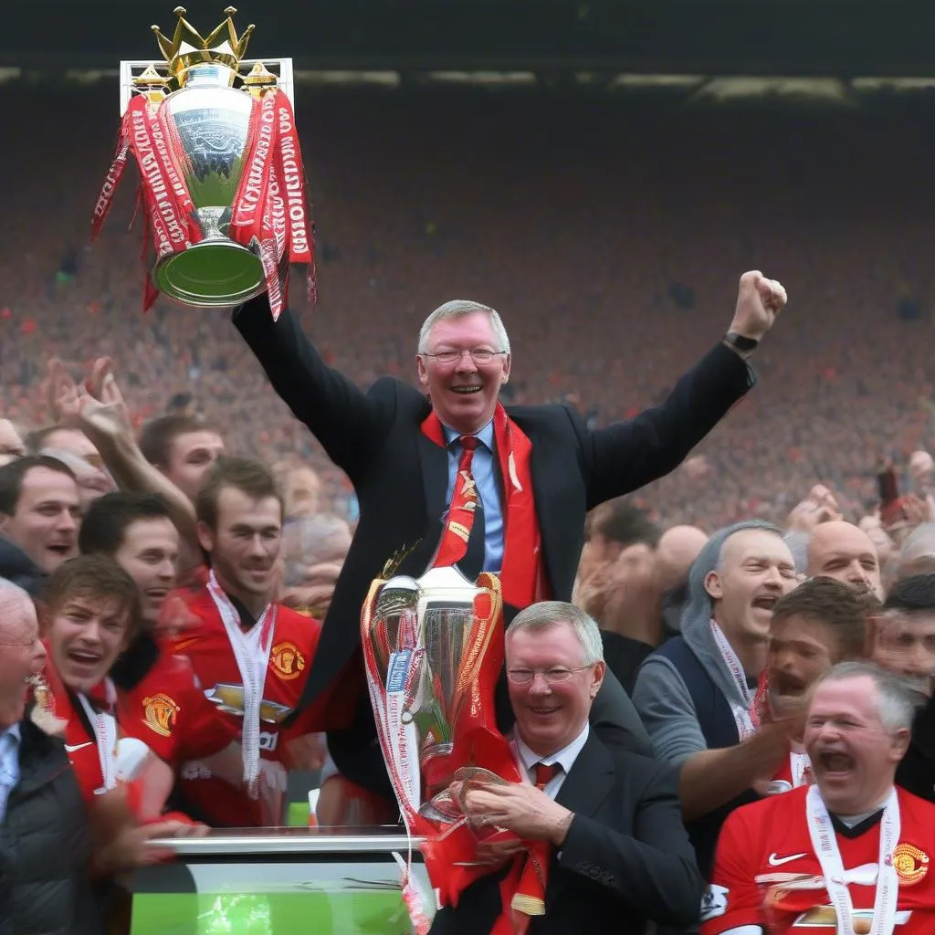 Sir Alex Ferguson dẫn dắt MU vô địch Ngoại Hạng Anh 2012-2013