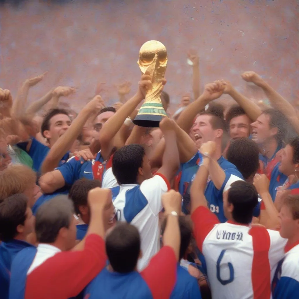 Hình ảnh đội tuyển Mỹ nâng cúp World Cup 1994