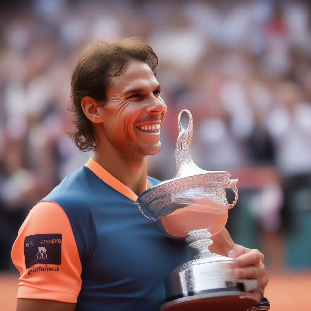 Rafael Nadal celebrates his fifth Madrid Open title in 2016