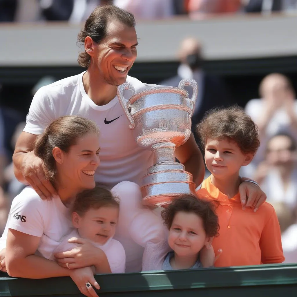 Nadal và gia đình tại Roland Garros: Niềm vui chiến thắng cùng những người thân yêu