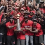 Toronto Raptors celebrating their NBA Championship in 2019