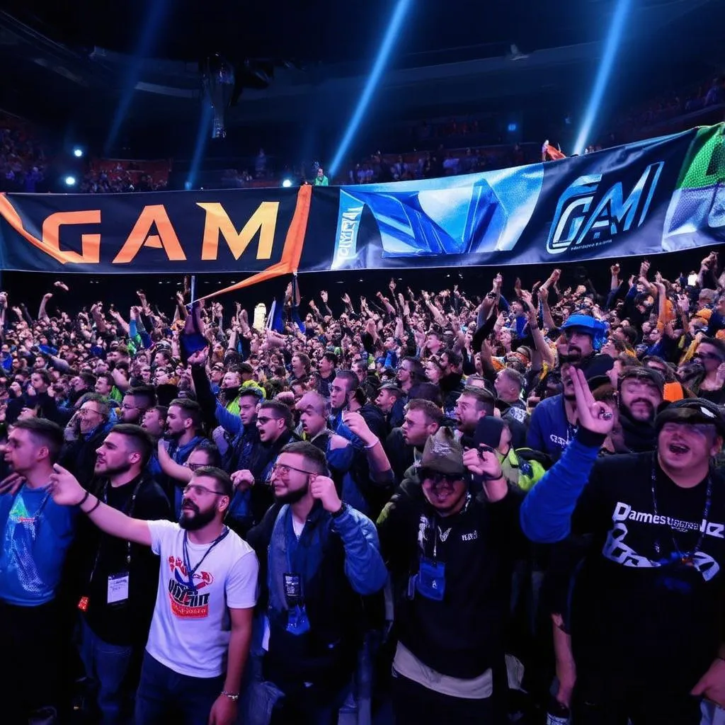 Người hâm mộ cổ vũ cho GAM Esports