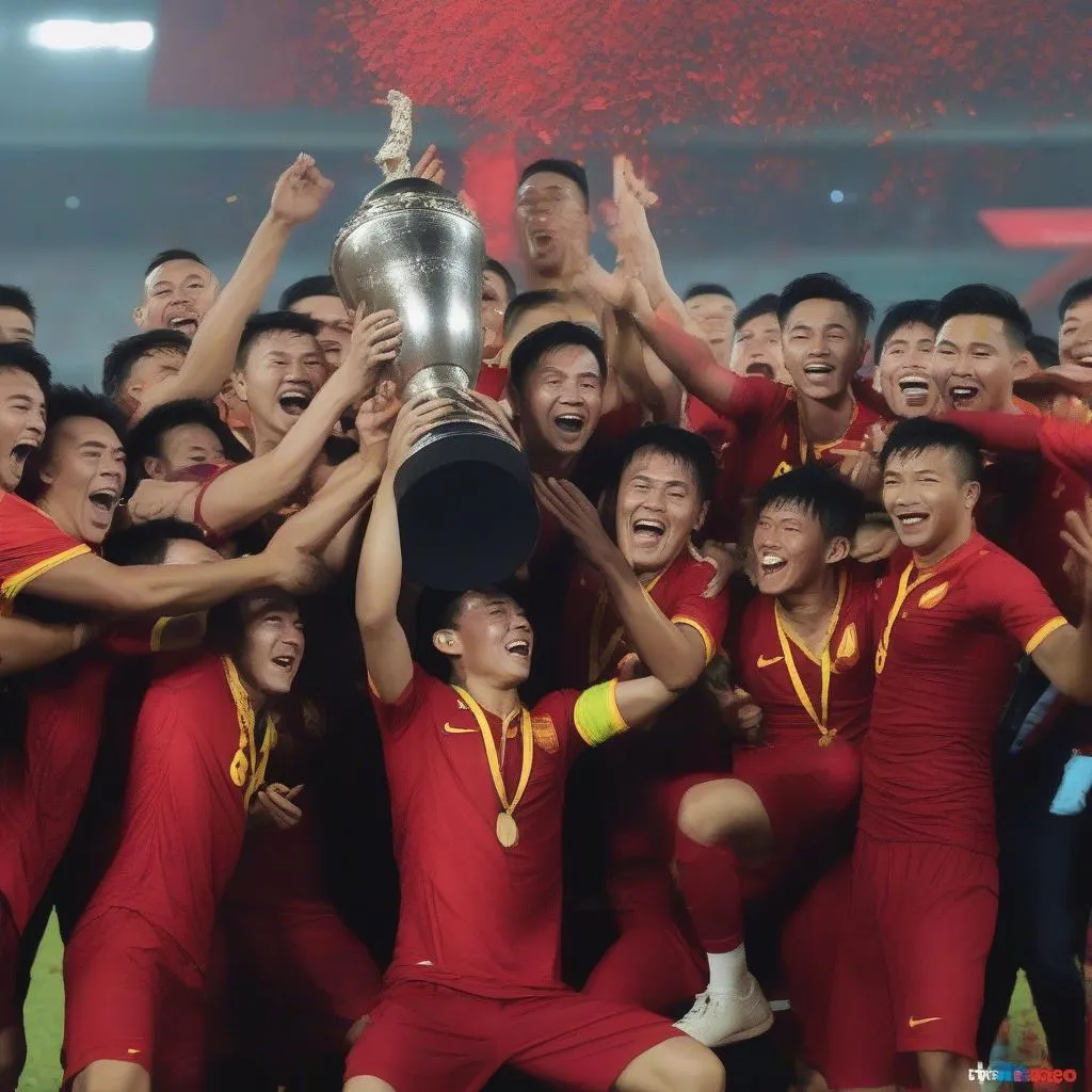 Hình ảnh đội tuyển bóng đá Việt Nam giành chức vô địch AFF Cup 2018