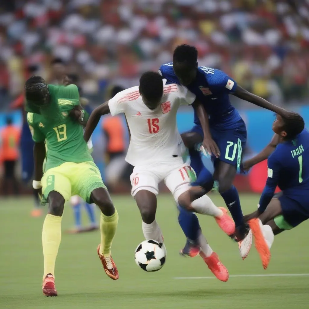 Hình ảnh đội tuyển Nhật Bản và Senegal thi đấu tại World Cup 2018