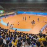 Hình ảnh minh họa về trận đấu gay cấn, kịch tính giữa các đội bóng lớn tại V-League