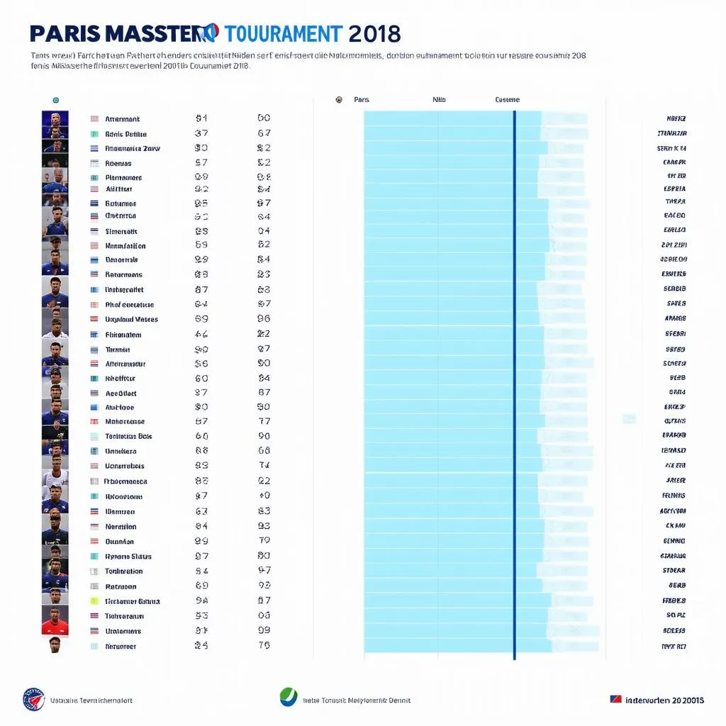 Bảng xếp hạng Tennis Paris Master 2018