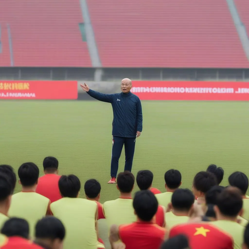 Park Hang-seo coaching Vietnamese football team