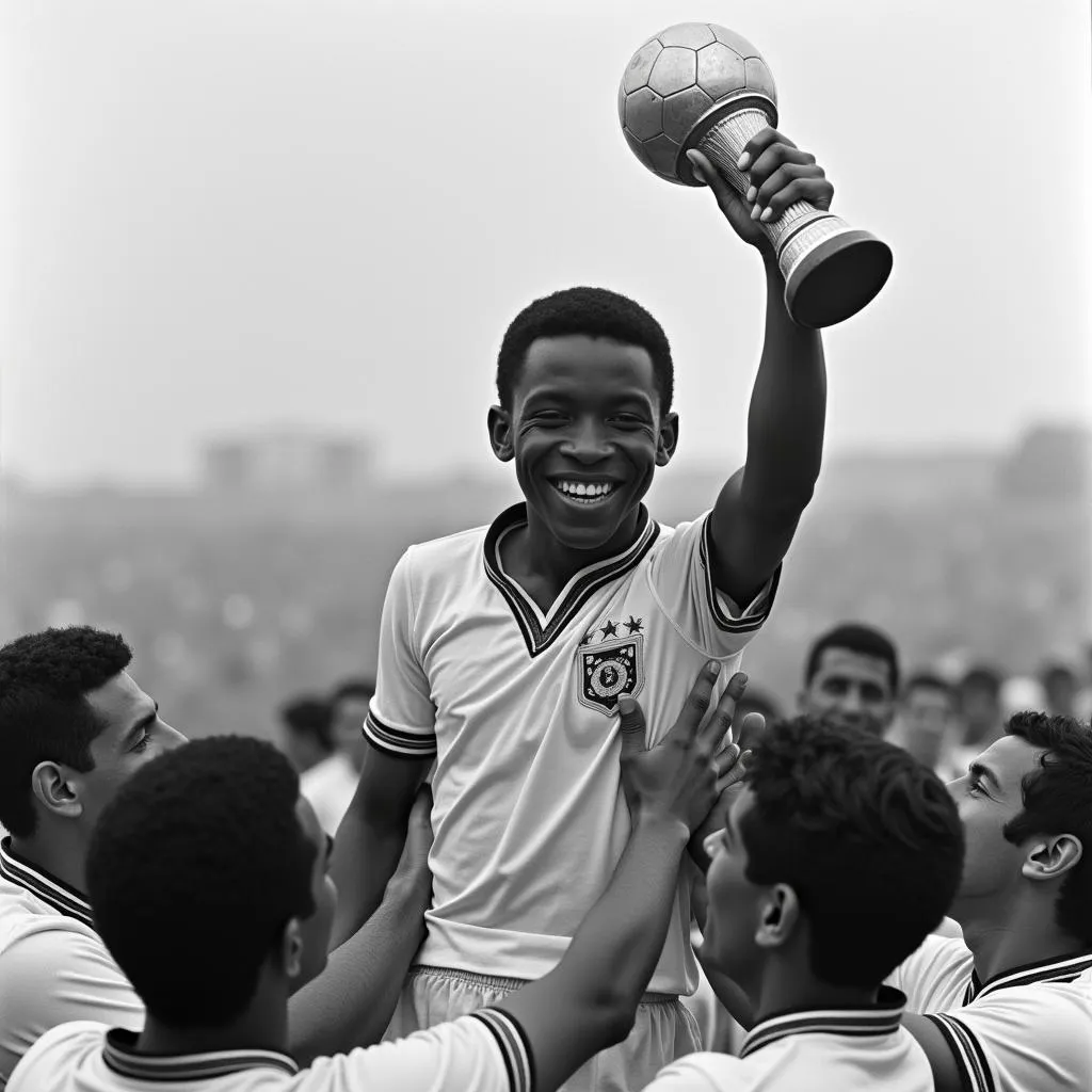 Pelé nâng cúp vô địch World Cup 1958