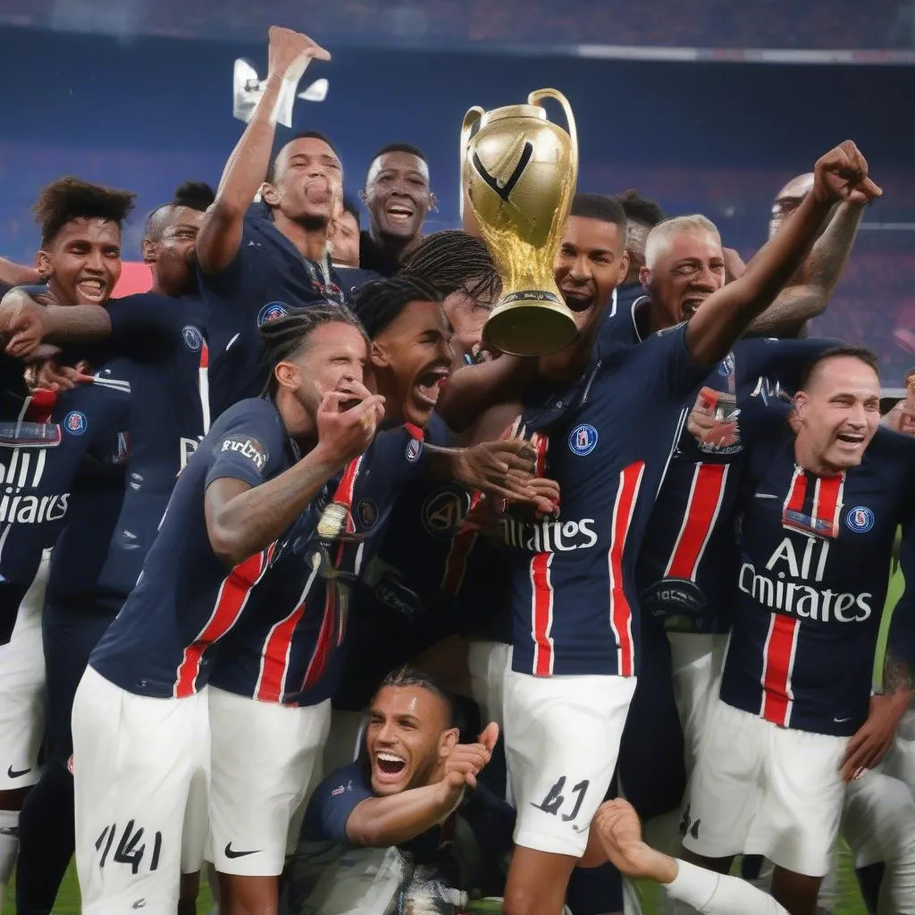 PSG ăn mừng chức vô địch Ligue 1 2019