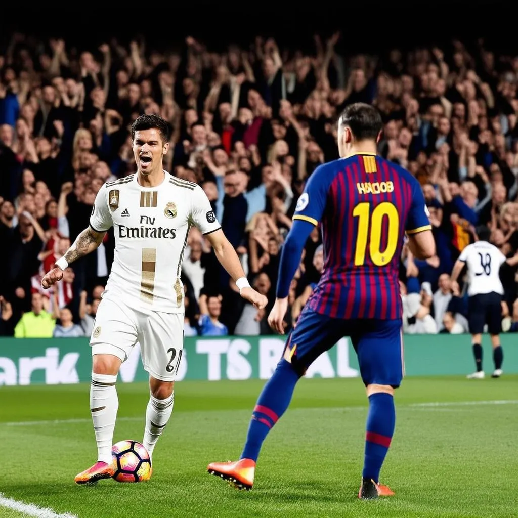 Real Madrid vs Barcelona trên sân cỏ