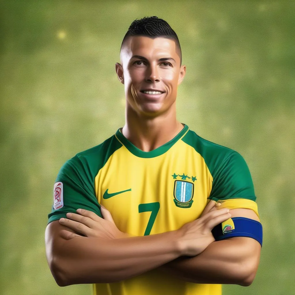 Hình ảnh Ronaldo &quot;béo&quot; trong màu áo tuyển Brazil