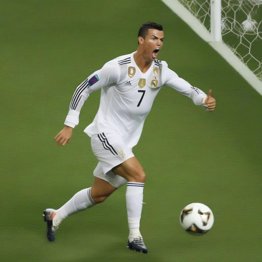 Ronaldo đang ghi bàn tại EURO