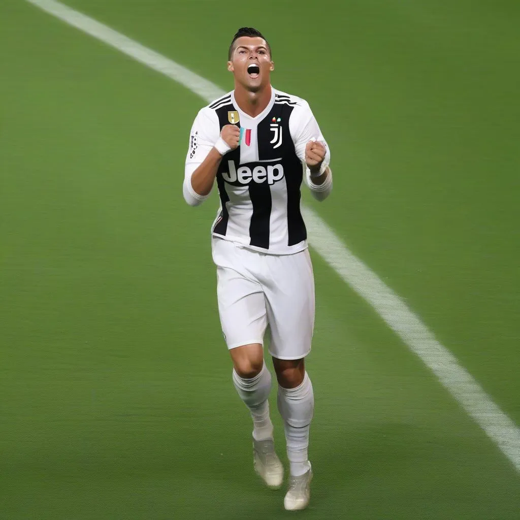 Cristiano Ronaldo celebrates a goal for Juventus in the Champions League Final 2017