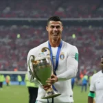 Ronaldo nâng cúp vô địch châu Âu 2016