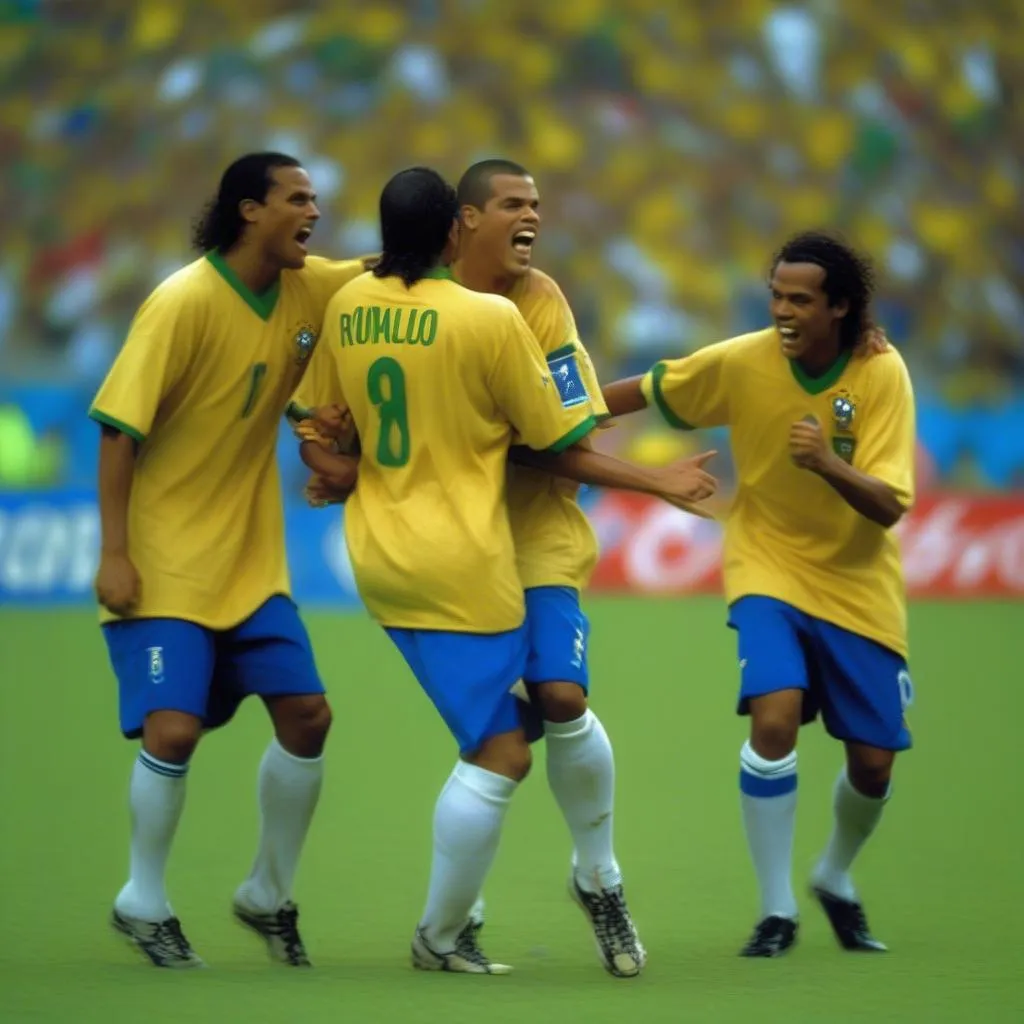 Ronaldo, Rivaldo, and Ronaldinho at the 2002 FIFA World Cup