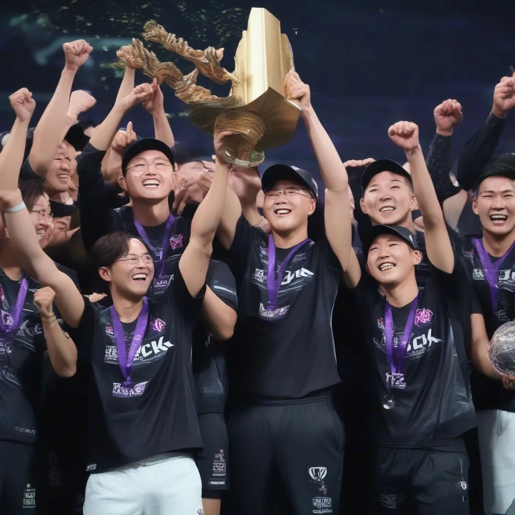 Rox Tiger Vô Địch LCK 2023: Hình ảnh đội tuyển Rox Tiger trong lễ trao giải