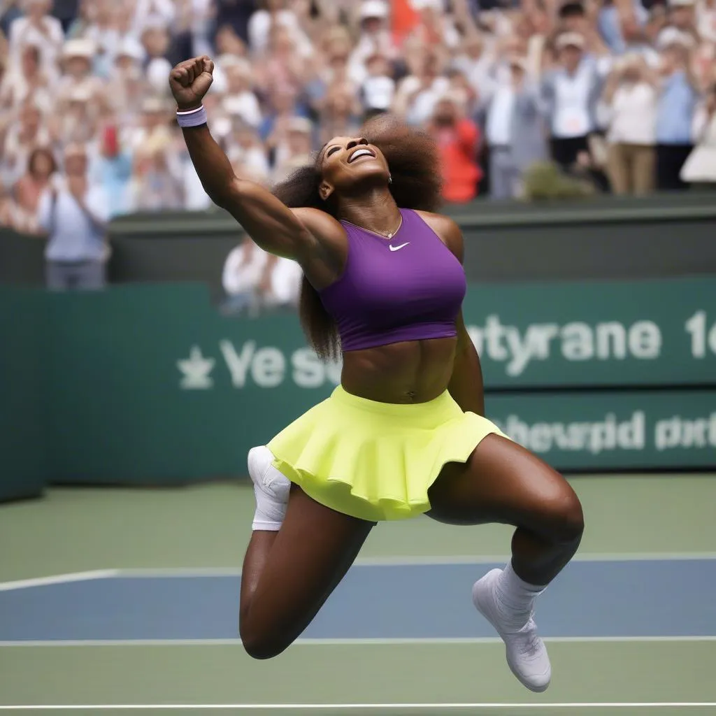 Serena Williams ăn mừng chiến thắng