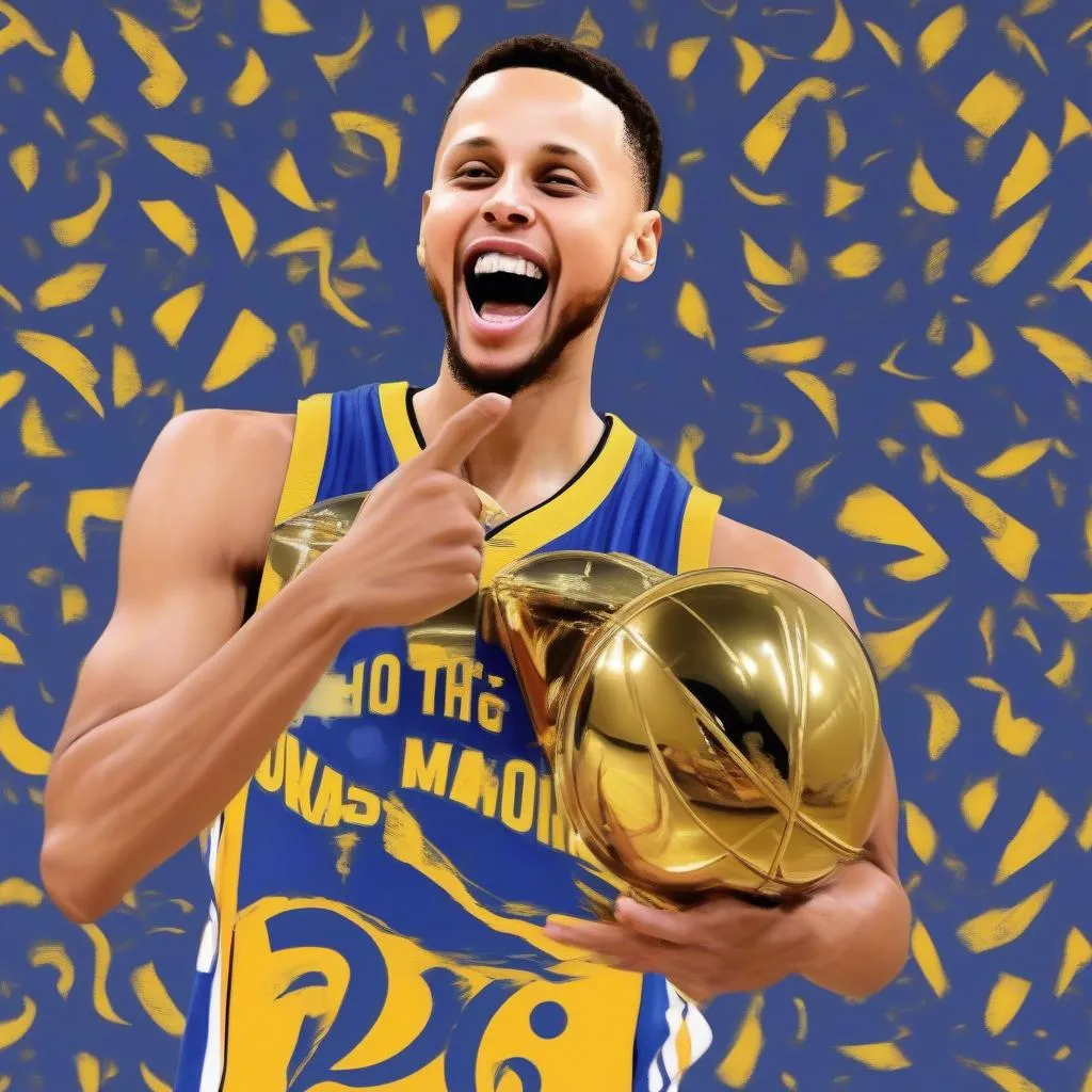 Stephen Curry celebrates his NBA MVP award for the 2015-2016 season