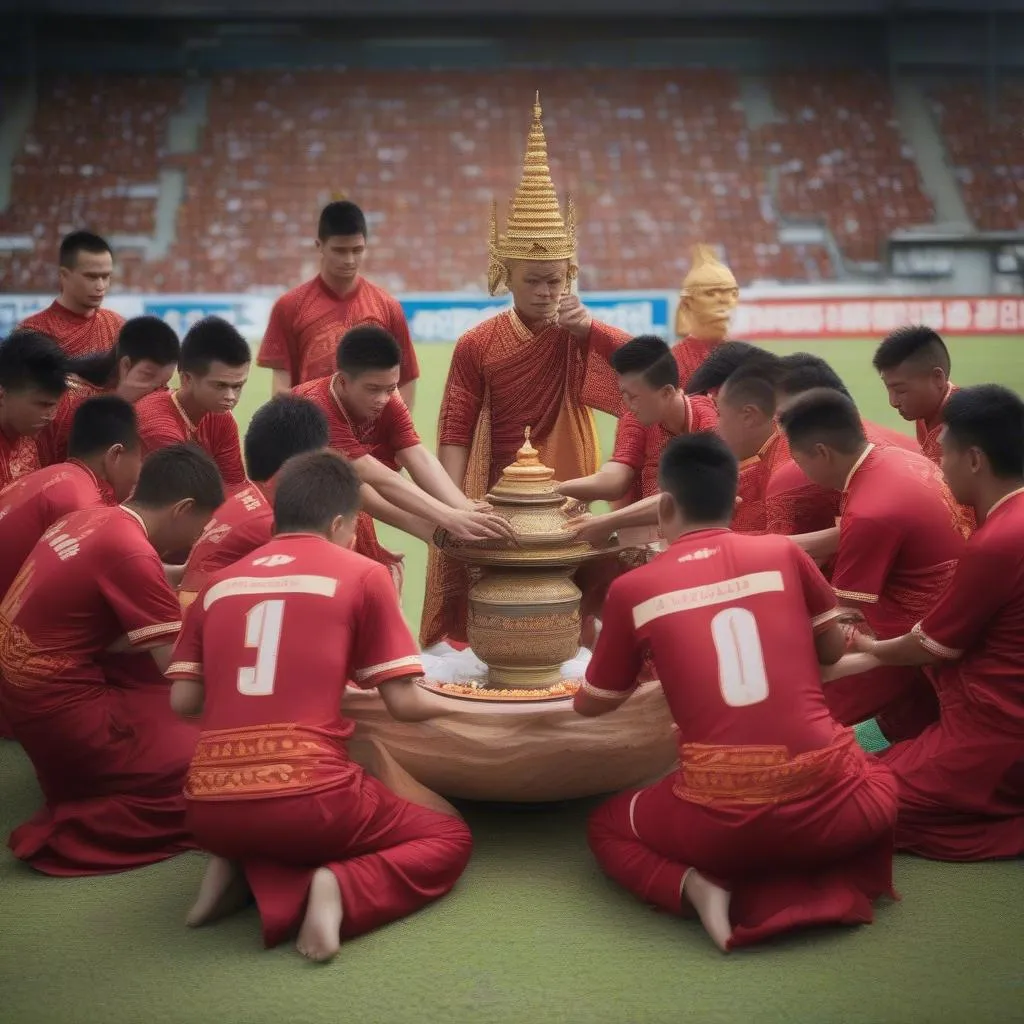 Traditional ceremonies held before Thai League 1 matches, reflecting the deep connection between spirituality and football 