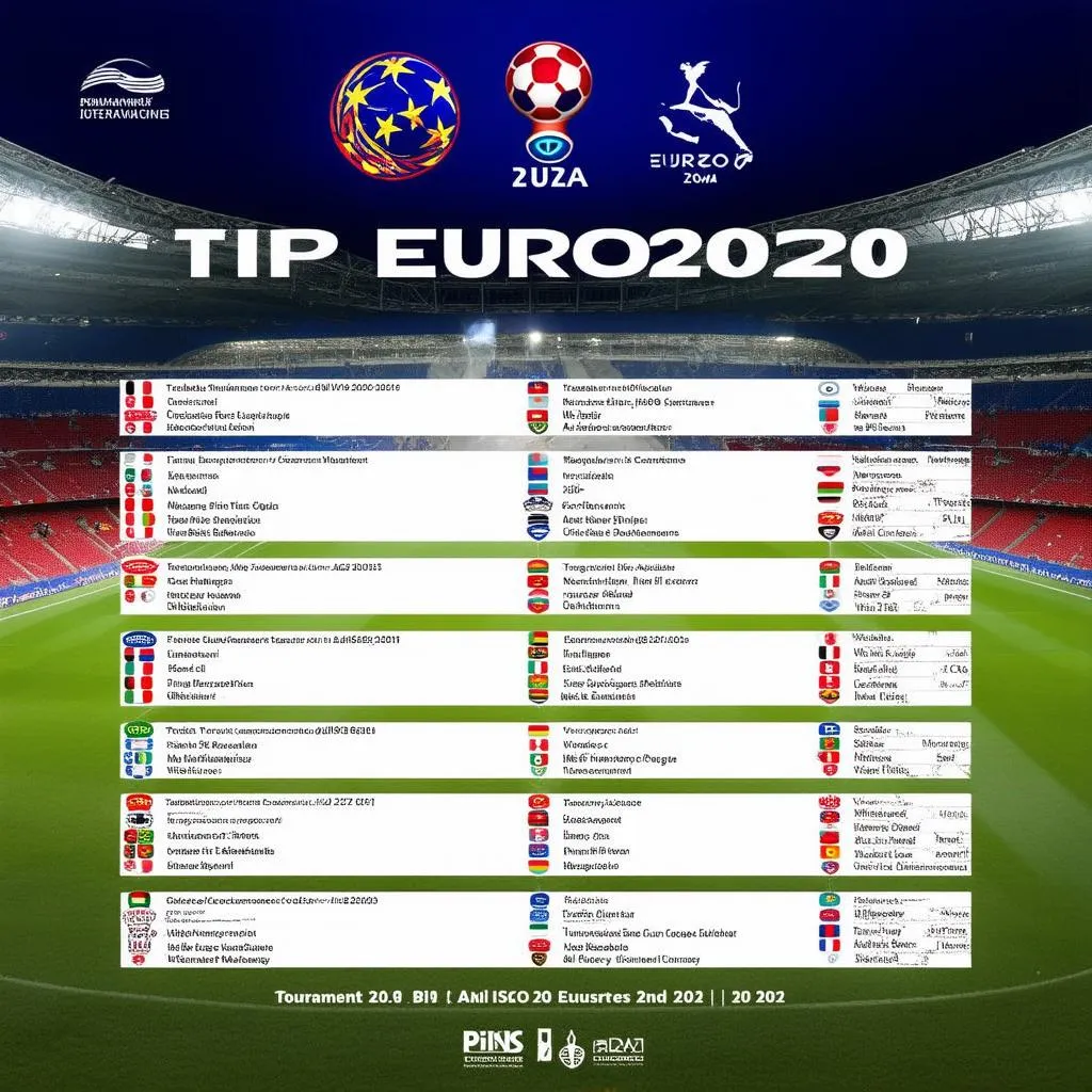 Tờ rơi lịch thi đấu Euro 2020