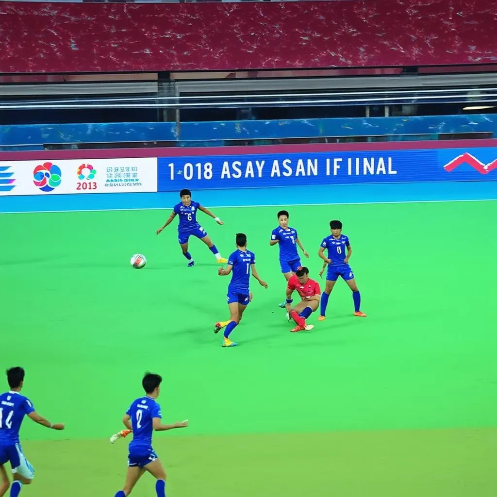 Hình ảnh về một trận đấu bán kết Asiad 2018