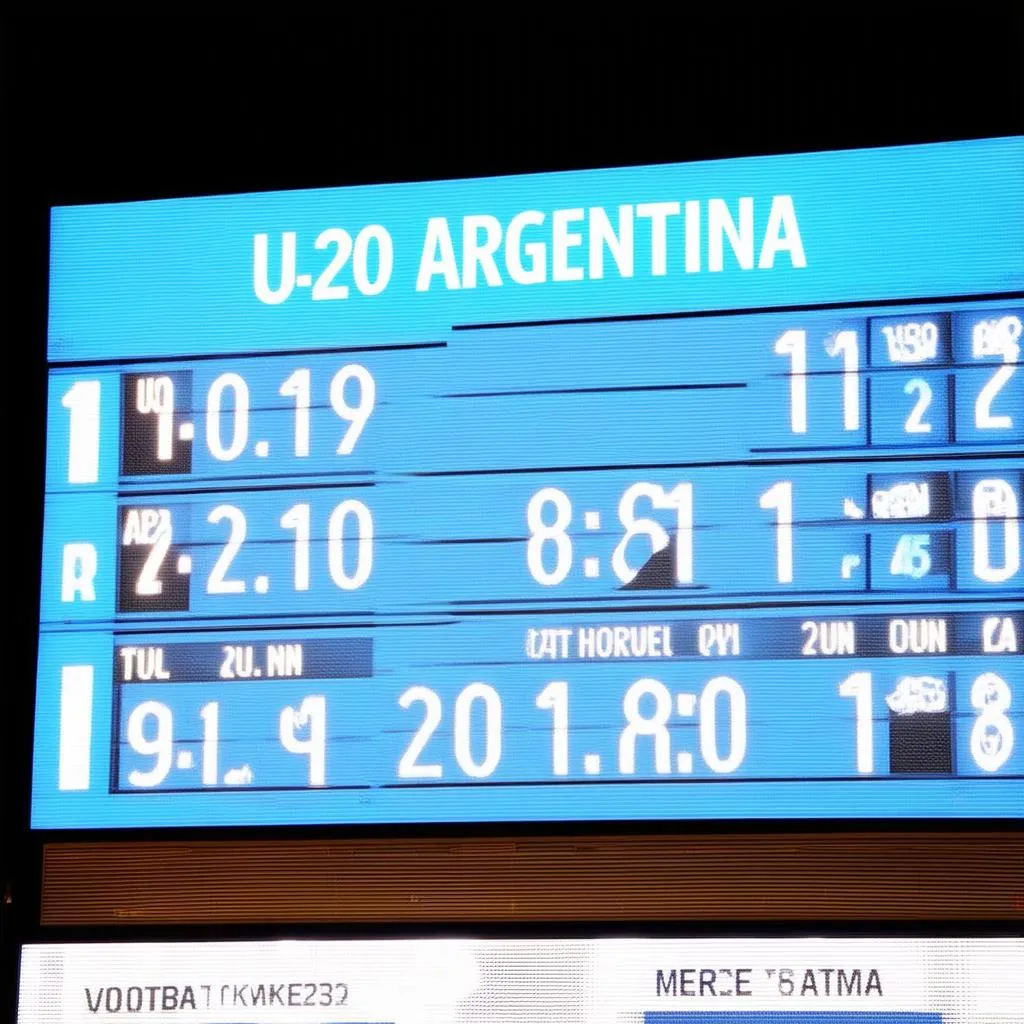 Kết quả thi đấu U20 Argentina