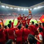 U22 Việt Nam ăn mừng chức vô địch SEA Games 30