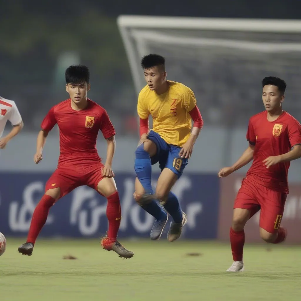 Hình ảnh về các cầu thủ U23 Việt Nam thi đấu tại giải đấu U23 AFF Cup 2018