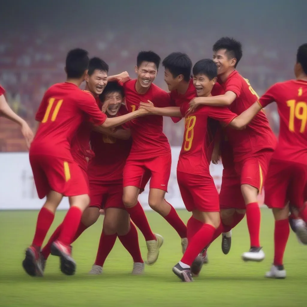 U23 Vietnam celebrating goal